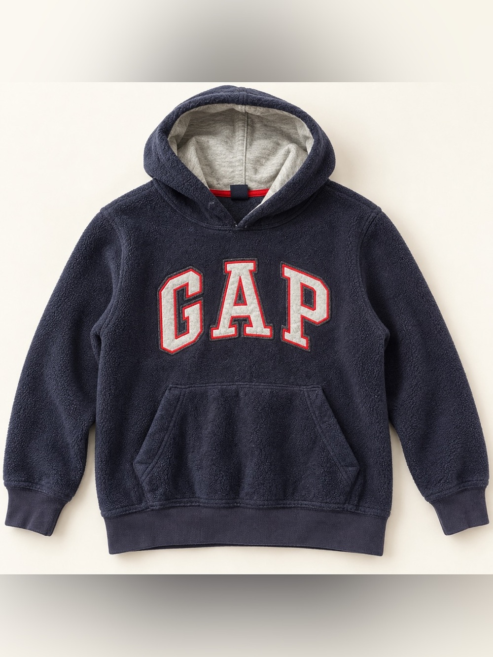 GAP Kids Navy Fleece Logo Pullover Hoodie Size L 10
